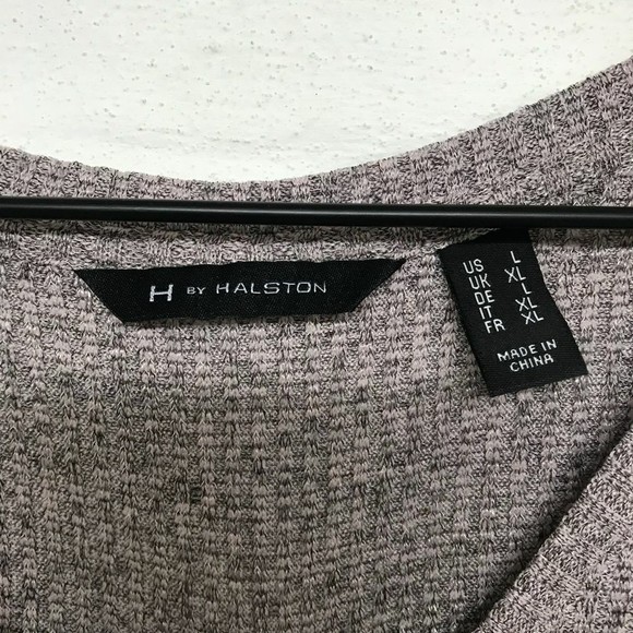 H by Halston Size Large Thermal Long Sleeve Top Bell Sleeves Waffle Knit Purple - Picture 3 of 7